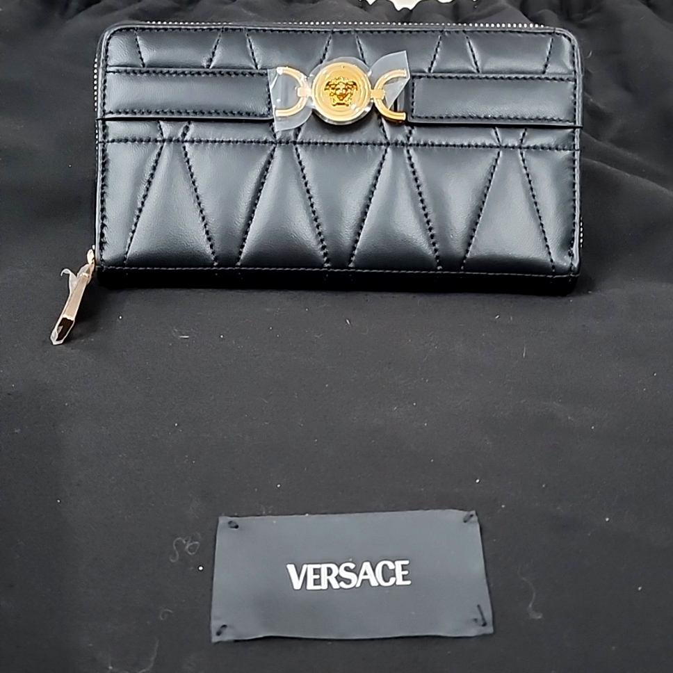 Versace Black And Gold Wallet